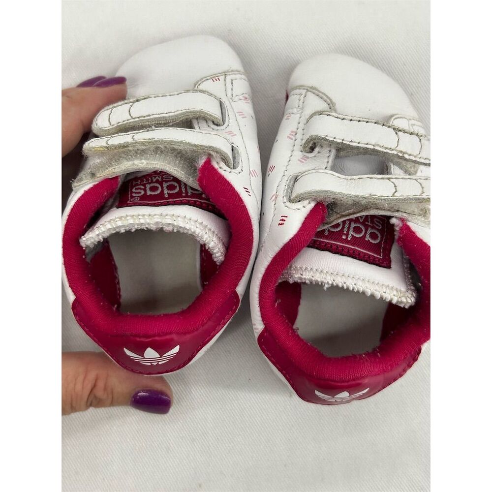Adidas Stan Smith Baby Shoes White/Pink Size 2 2K Unisex - Picture 6 of 7